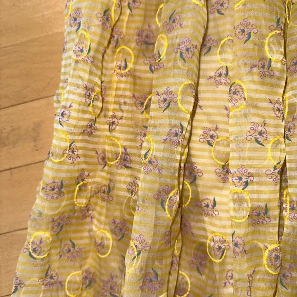 NEW Tory Burch Dandelion chiffon, silk organza gown, XS, GD1186 - Picture 6 of 14